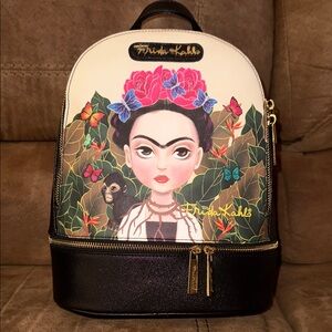 Frida Kahlo Black and Multicolor Backpack
